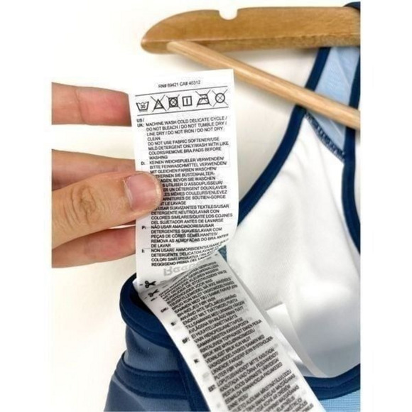 NWT Reebok Lux Racer Padded Colorblocked Bra in Blue‎ Slate Size XS - Picture 8 of 9